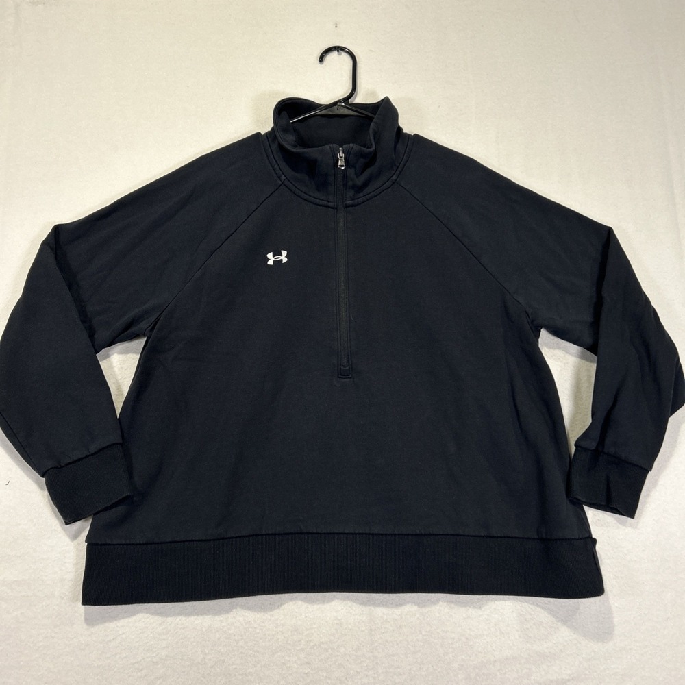 Under Armour Women’s 1/2 Zip Pullover Sweatshirt XL Black Casual Logo